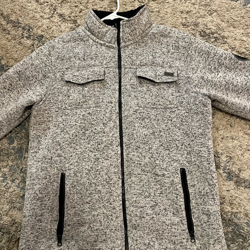 Mens Ascend Sherpa Lined Gray Jacket